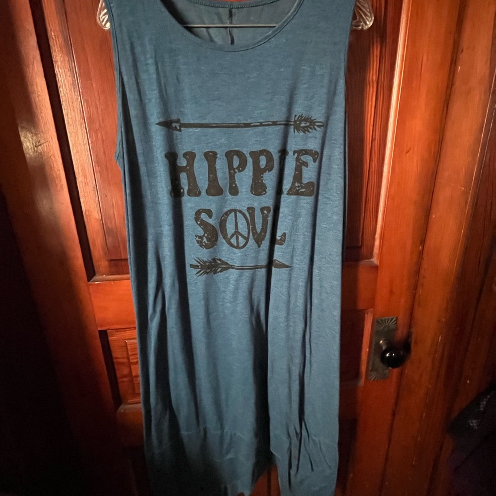 Blue 'Hippie Soul' Sleeveless Dress